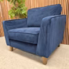 Designer Label Rene Armchair In Blue Velvet 1