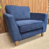 Designer Label Rene Armchair In Blue Velvet 2