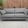 Scout traditional 3 seater sofa in grey fabric