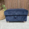 french connection camden storage footstool in indigo chenille
