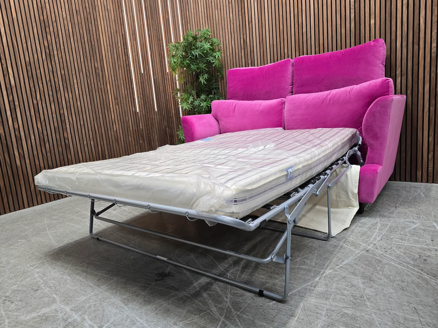 lars 2.5 seater sofa bed in persian rose smart velvet