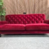 snowdrop buttoned back 3 seater sofa in malbec cotton matt velvet