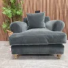 Teddy armchair in smokey green cashmere velvet