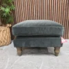 isla small square footstool in seagrass cotton velvet