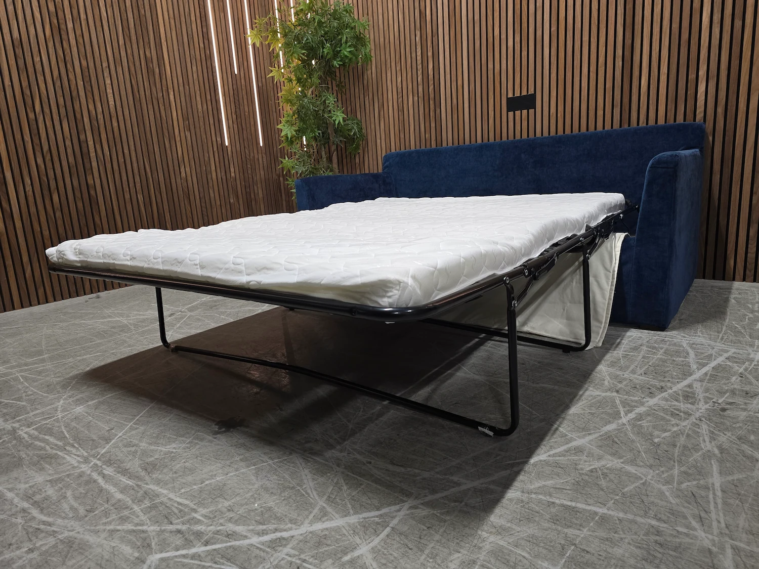 anders 2 seater traditional modern sofa bed in portland blue