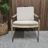 burford naural rattan armchair with exposed wooden arm