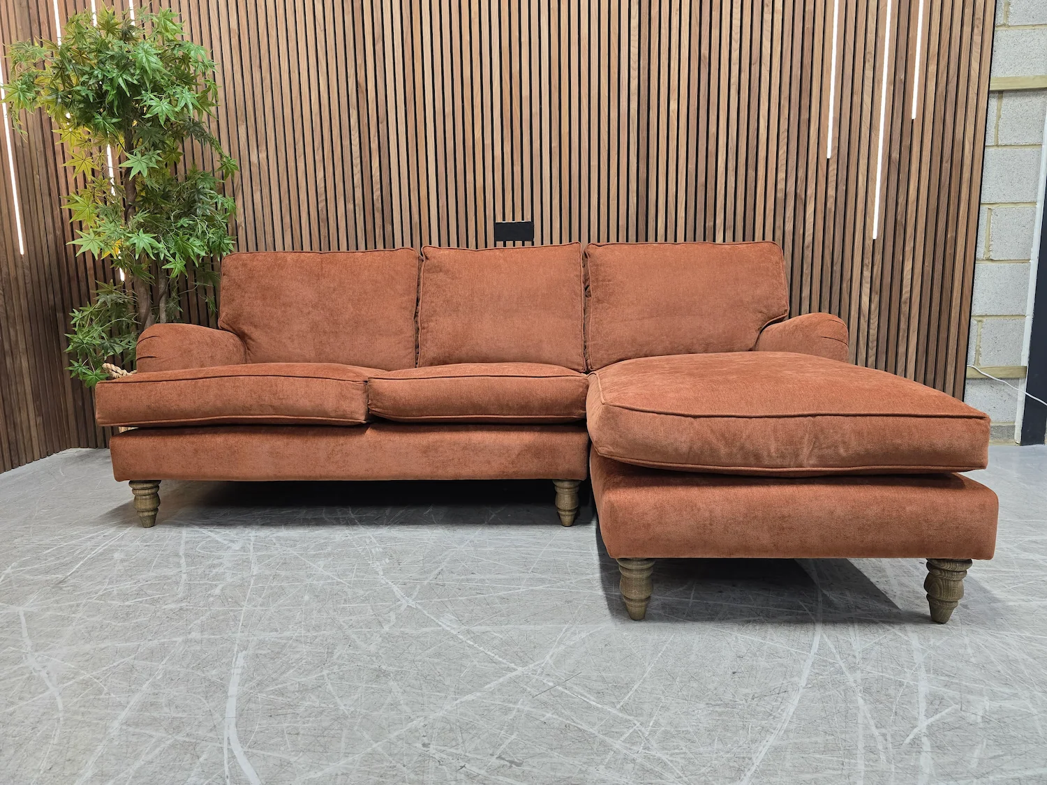 bluebell right hand facing chaise in koi house soft touch