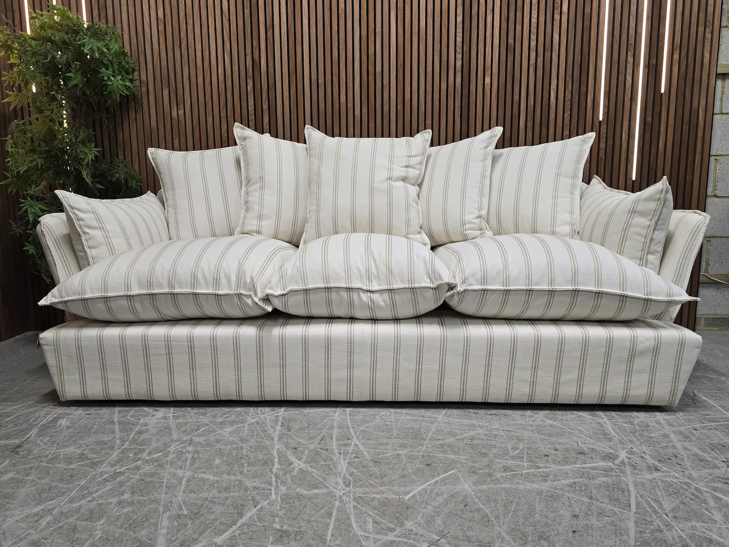 malibu 4 seater sofa in fudge dashwood stripe