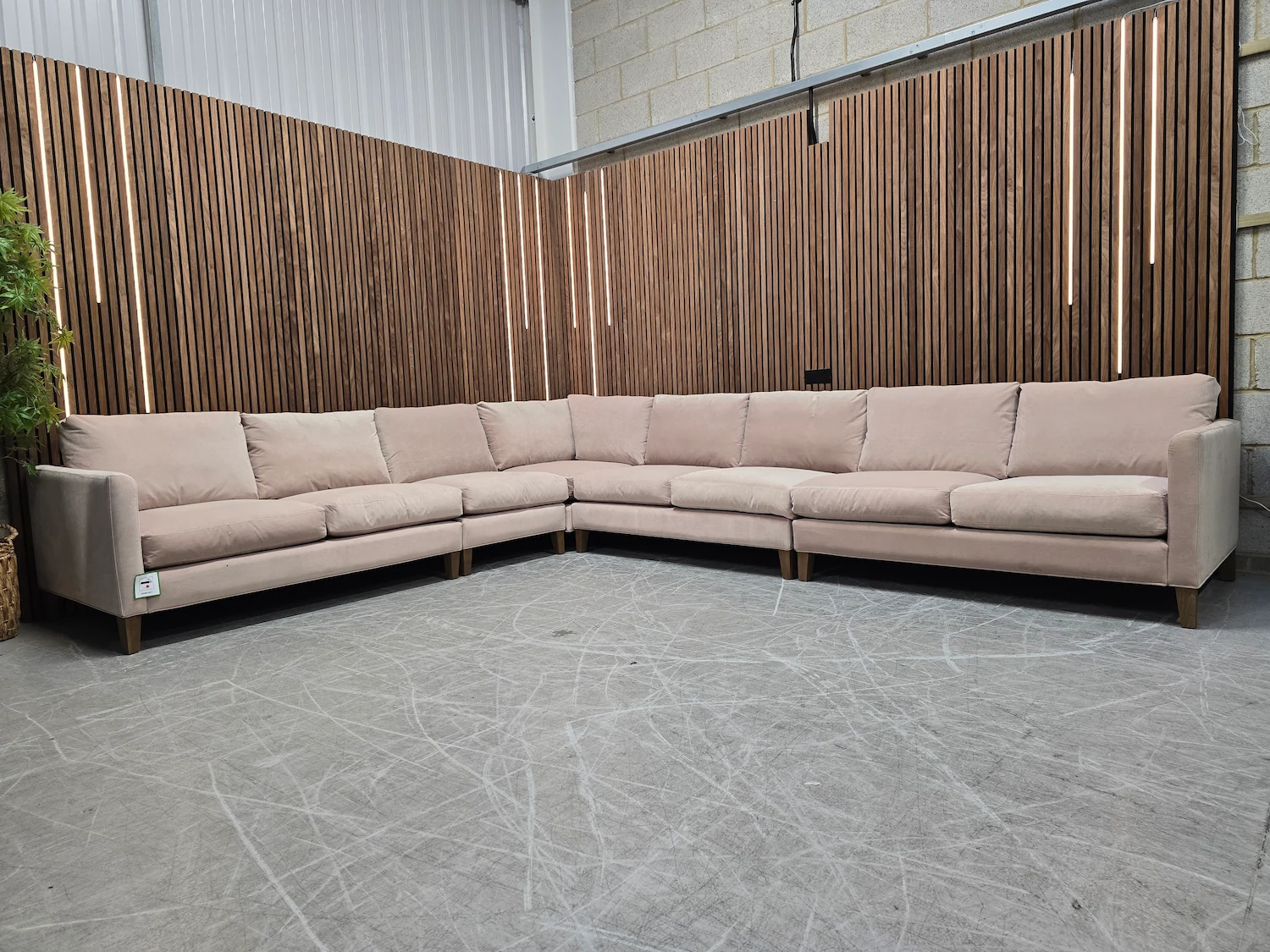 izzy modular corner sofa in fawc aquaclean clever velvet