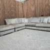 20251222_121529 majestica left hand facing corner sofa and footstool in silver chenille