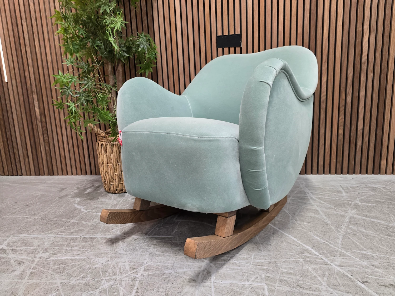 ginger rocking chair in sage smart velvet