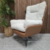 ellora swivel chair in cognac leather