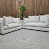 Marty sofa and loveseat in dusk ecru