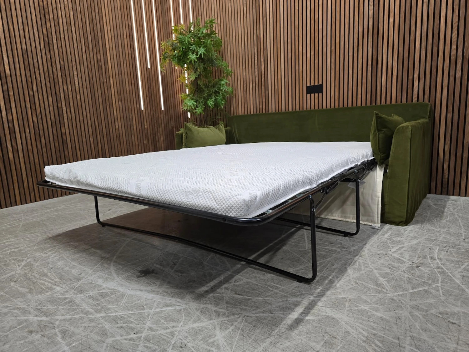 anders 3 seater sofa bed in meadow smart velvet