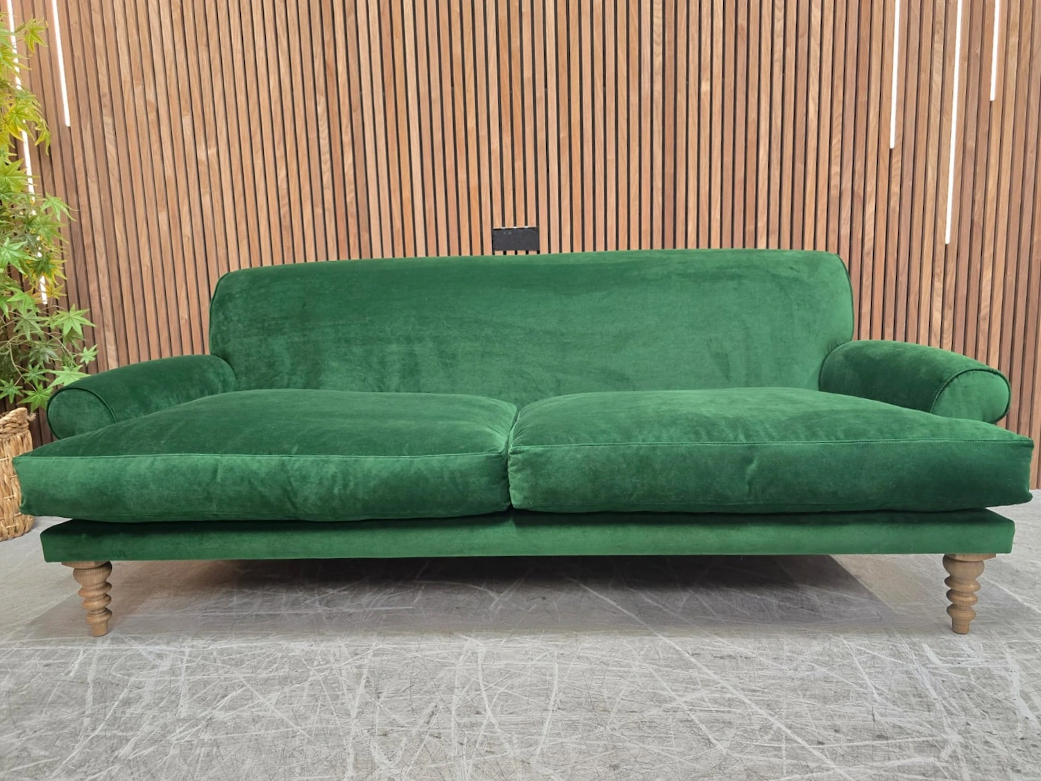 Saturday 3 seater sofa in green velvet