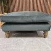 isla medium square footstool in deep forest aquaclean clever velvet