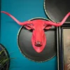 Large Pink Steer Wall Head