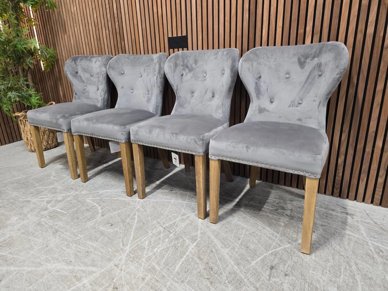 4x chennai chairs in grey furniture village chennai grey velvet dining chairs
