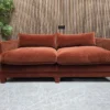 soho ashford sofa in rust cotton velvet