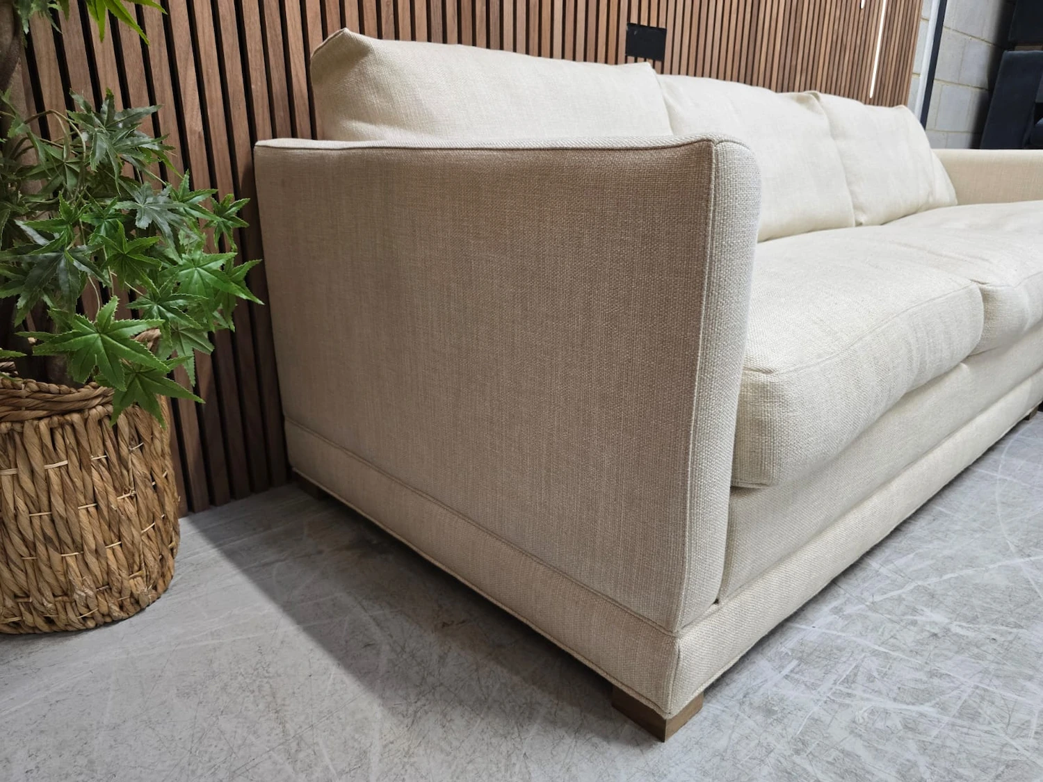 Aissa RHF chaise storage sofa bed in in Shearling 4 picture of the left arm on the aissa chaise