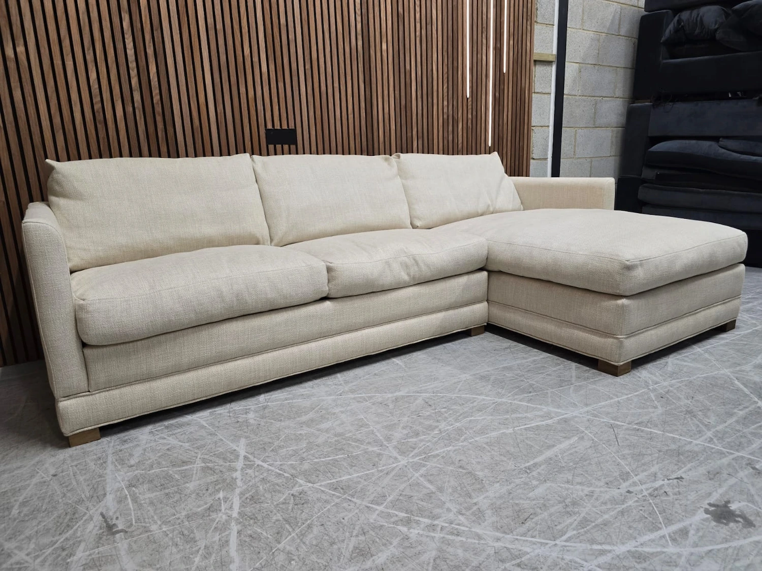 Aissa RHF chaise storage sofa bed in in Shearling 5 left side picture of the aissa chaise sofa in shearling