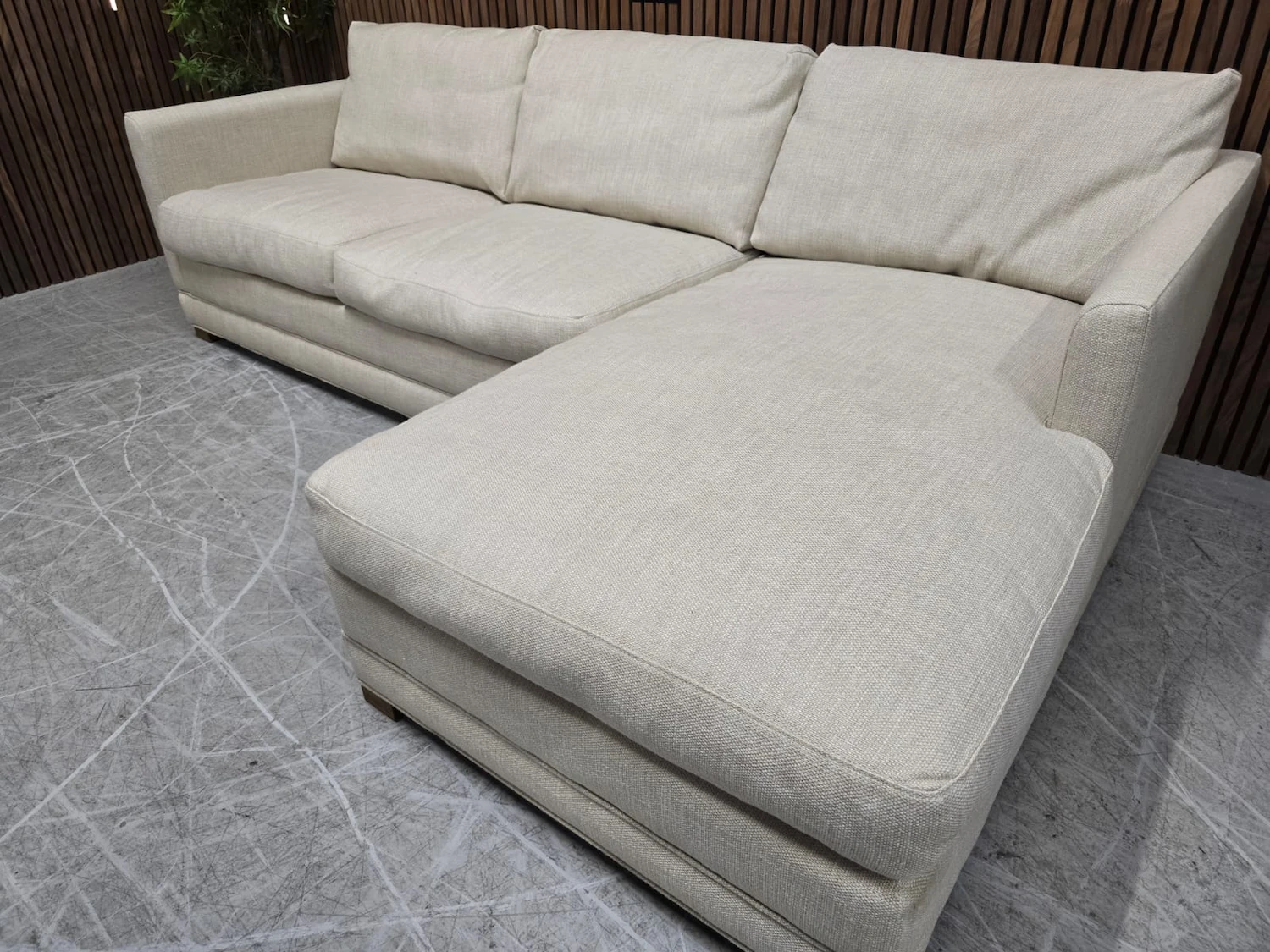 Aissa RHF chaise storage sofa bed in in Shearling 6 picture of the chaise seat cushion