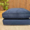 Harrington combi footstool in indigo blue velvet