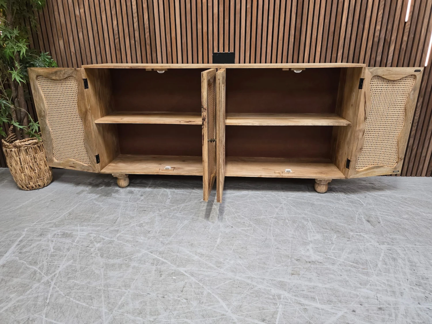cupboard space inside the sideboard