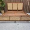 Boho wood & Rattan super king bed 1 boho style sheesham wood and rattan super king bed frame