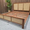 Boho wood & Rattan super king bed 2 boho style sheesham wood and rattan super king bed frame
