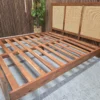 Boho wood & Rattan super king bed 4 wooden slats on the boho bed
