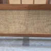 Boho wood & Rattan super king bed 5 close up of the synthetic rattan weave on the footboard