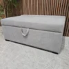 henry bed in a box in burnham grey norfolk cotton from the right side