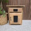 industrial mango wood and iron bedside cabinet