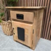 industrial mango side cabinet from the right side