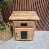 overview of mago wooden and ironwork side cabinet