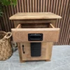 open drawer image of the side cabinet in mango wood