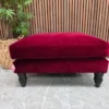 isla medium square footstool in malbec cotton matt velvet