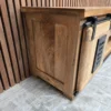 Mango & Iron large tv stand 4 side wood grain photo of the tv cabinet from the left