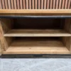 Mango & Iron large tv stand 6 middle storage shelving compartment on the tv stand