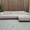 Marco right hand facing chaise sofa in sand aquaclean clever canvas