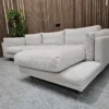 Marco right hand facing chaise sofa in sand aquaclean clever canvas from the right side