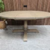 missouri extending circular dining table in weathered grey