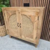 rattan and mango small 2 door sideboard from the right side