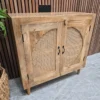 boho style rattan sideboard from the left side