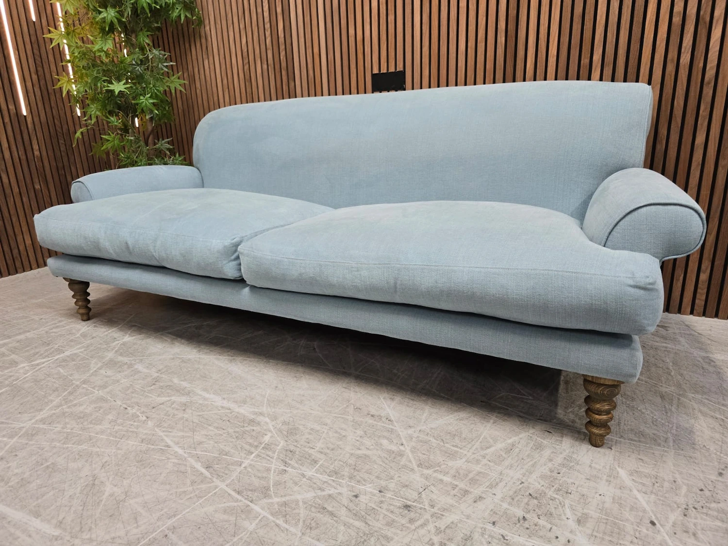 Saturday 3 seater sofa in lagoon Brushed Linen Cotton 1