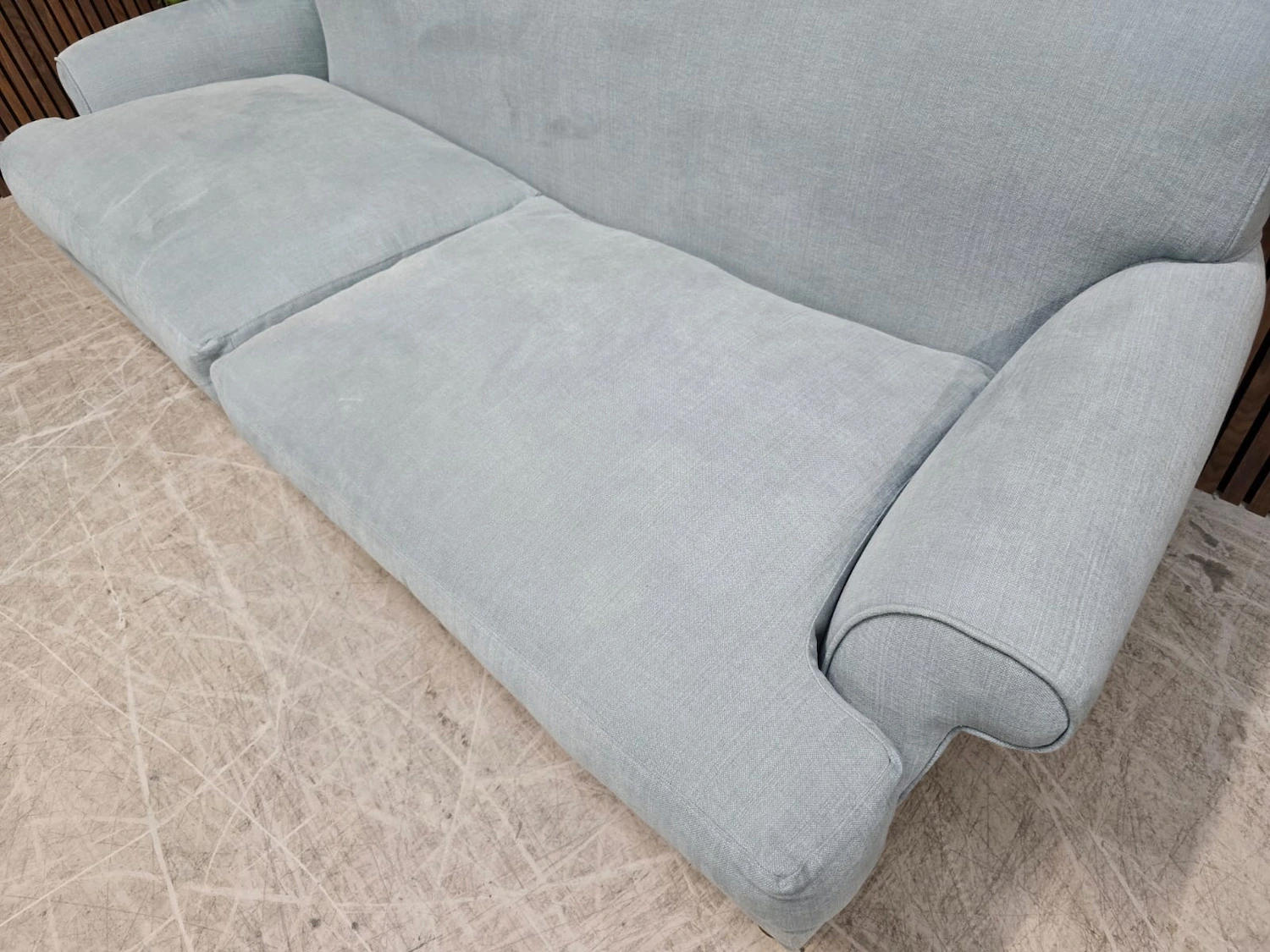 Saturday 3 seater sofa in lagoon Brushed Linen Cotton 5 photo of the seat cushions in lagoon