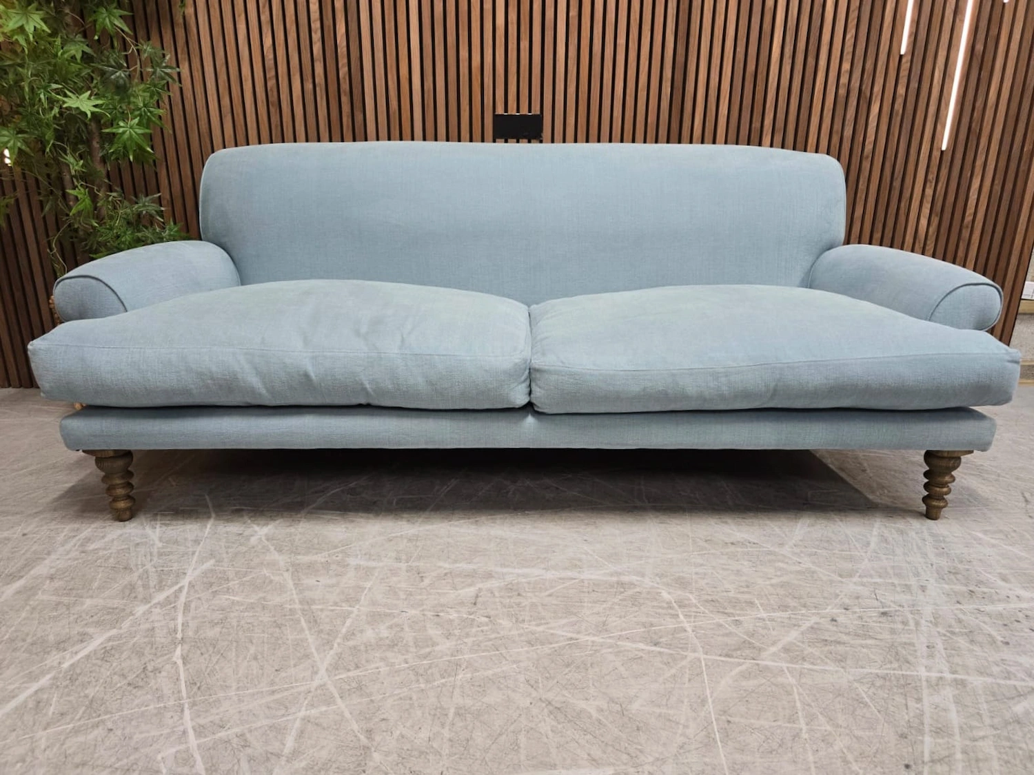 Saturday 3 seater sofa in lagoon brushed linen cotton