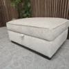 Valentino large storage footstool in patterned cream from the right side