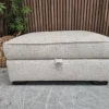 Valentino large storage footstool in patterned cream